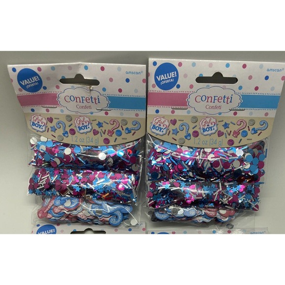 Baby Shower Girl or Boy Confetti Value Pack 2 Packs Gender Reveal PARTY - Picture 8 of 8
